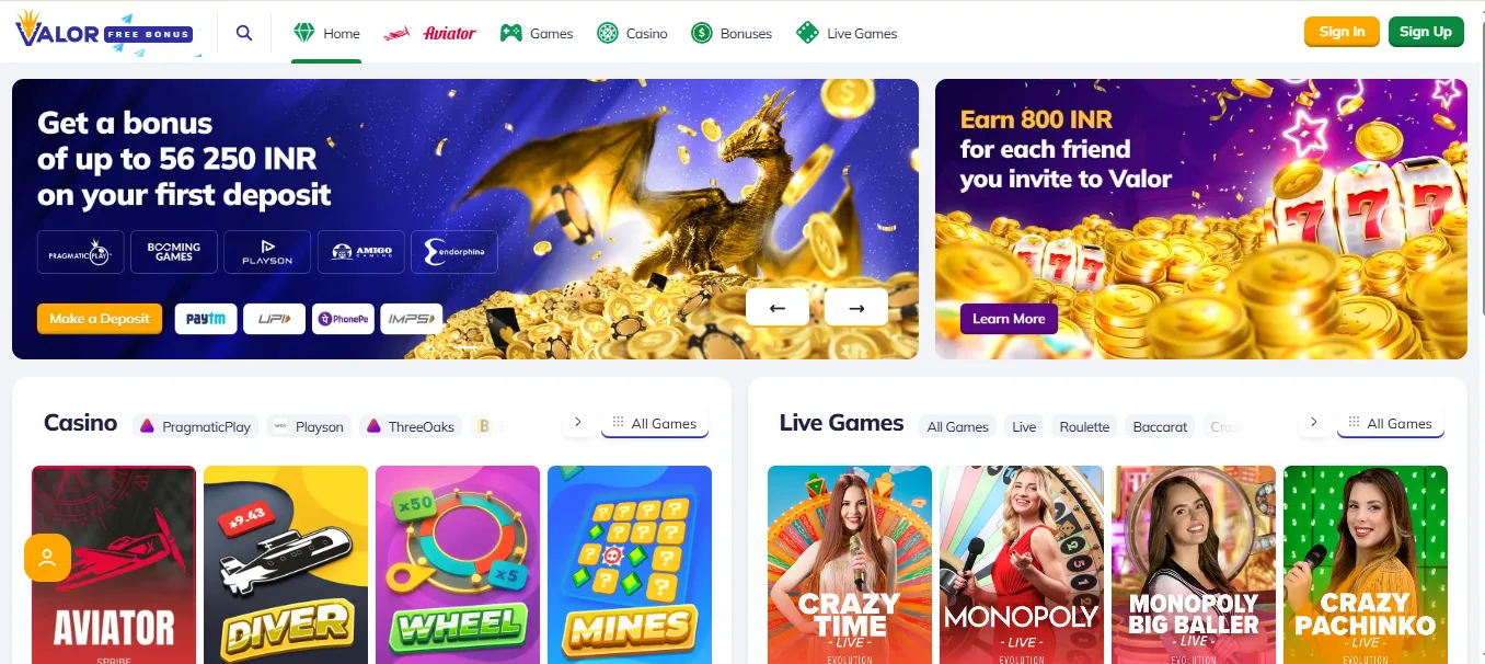 valor casino India valor casino India